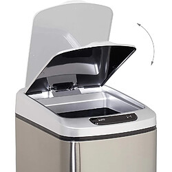 Avis Helloshop26 Poubelle cuisine couvercle automatique avec récipient sceau 12 litres argenté 13_0002336