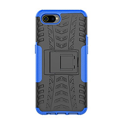 Wewoo Coque Pour OPPO Realme C2 Texture de pneu TPU antichoc + PC Housse de protection avec support bleu