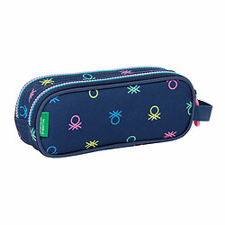 Avis Trousse Fourre-Tout Double Benetton Cool Blue marine 21 x 8 x 6 cm