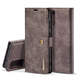 Dg.Ming Etui en PU + TPU fente 2 en 1 amovible gris pour votre Samsung Galaxy S20