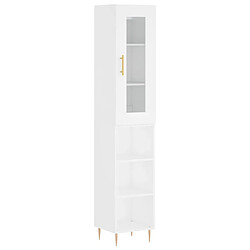 vidaXL Buffet haut Blanc 34,5x34x180 cm Bois d'ingénierie