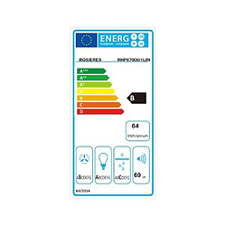 Rosieres Hotte decorative murale RHP67000/1LIN/1, 60 cm, 621.5 m3/h, 3 vitesses