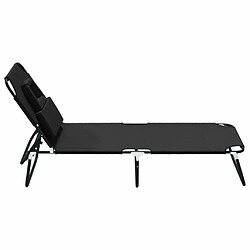 Acheter Maison Chic Chaise longue | Transat Bain de soleil pliante noir tissu oxford acier enduit de poudre -GKD32166