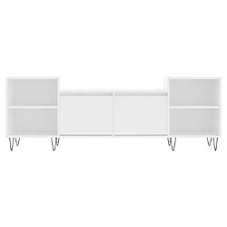 Maison Chic Meuble TV scandinave - Banc TV pour salon Blanc 160x35x55 cm Bois d'ingénierie -MN31814 pas cher