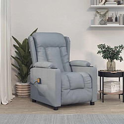 vidaXL Fauteuil de massage Gris clair Tissu