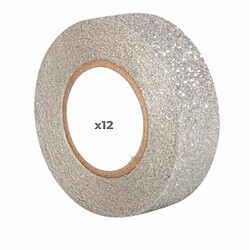 Rayher 12 glitter tapes 5 m x 1,5 cm - argenté