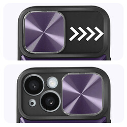 Acheter Avizar Coque pour iPhone 15 Bague Métallique Bi-matière Antichoc Violet