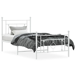 Avis Maison Chic Cadre/structure de lit métal et tête de lit + pied de lit pour adulte - Lit Moderne Chambre blanc 90x190 cm -MN84671