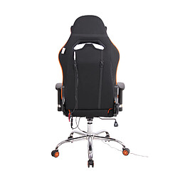 Acheter Decoshop26 Fauteuil de bureau gamer design sportif fonction de massage chauffant avec coussins en tissu noir / orange 10_0002536