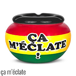 Cendrier Céramique Rond Rasta Ça M'éclate - Couvercle Amovible - Trois Encoches