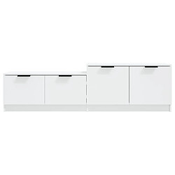 Acheter vidaXL Meuble TV Blanc 158,5x36x45 cm Bois d'ingénierie