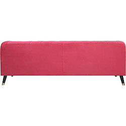 Avis Habitat Et Jardin Canapé fixe en velours Gloria - 216 x 86 x 76 cm - 3 places - Rouge