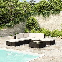 Maison Chic Salon de jardin 6 pcs + coussins - Mobilier/Meubles de jardin - Table et chaises d'extérieur Résine tressée Noir -MN52497