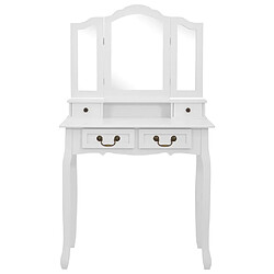 Avis Helloshop26 Ensemble de coiffeuse avec tabouret 80 x 69 x 141cm blanc 02_0006222