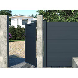 Vente-Unique Portillon battant aluminium plein L103 x H166 cm anthracite - NAZARIO