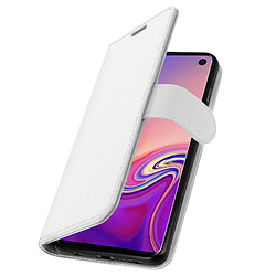 Avizar Housse Samsung Galaxy S10 Étui Portefeuille Rangements Cartes Support Blanc