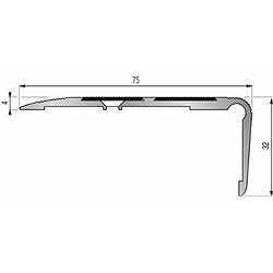 Acheter Dinac Nez de marche en aluminium pour usage tertiaire intérieur modèle 6T à 2 bandes - pose en applique avec adhésifs