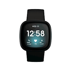 Fitbit Versa 3 en Aluminium Noir et Bracelet Noir