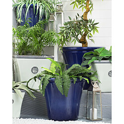 Beliani Lot de 2 pots de fleurs KOKKINO Pierre Bleu marine