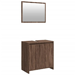 vidaXL Ensemble de meubles de salle de bain 2 pcs Chêne marron