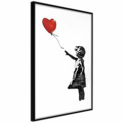 Paris Prix Affiche Murale Encadrée Banksy Girl with Balloon II 20 x 30 cm Noir