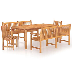 Maison Chic Ensemble de salle à manger de jardin 5 pcs,Table et chaises d'extérieur Bois de teck massif -GKD552433