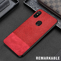 Wewoo Coque Rigide Housse de protection en tissu PU épissage antichoc pour Xiaomi Redmi 6 Pro rouge