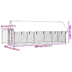 vidaXL Chenil extérieur avec toit 400x100x150 cm pas cher