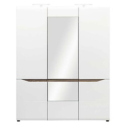 Dansmamaison Armoire 3 portes battantes Blanc/Chêne à LED - ONIEL