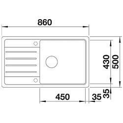 Blanco Evier à encastrer Legra XL 6S, Silgranit, Blanc Soft, 527091