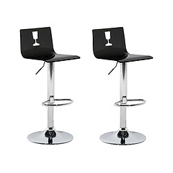 Beliani Tabouret de bar Set de 2 Noir BUSAN