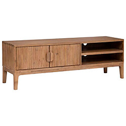 Pegane Meuble TV en bois d'acacia coloris beige - Longueur 160 x Profondeur 45 x Hauteur 55 cm