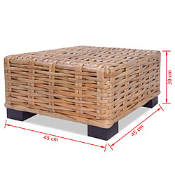 vidaXL Table basse Rotin naturel 45x45x30 cm pas cher