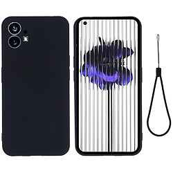 Coque en silicone antichoc, anti-rayures avec sangle pour votre Nothing phone (1) 5G - noir