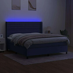 Avis Maison Chic Lit adulte- Lit + matelas + LED,Sommier à lattes de lit matelas et LED Bleu 180x200 cm Tissu -GKD45021