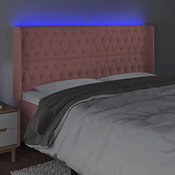 Acheter Maison Chic Tête de lit scandinave à LED,meuble de chambre Rose 203x16x118/128 cm Velours -MN24485