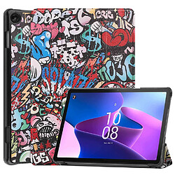 Etui en PU fonction d'éveil/veille automatique avec support pour votre Lenovo Tab M10 (Gen 3) - graffiti