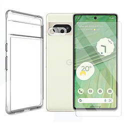 Protection intégrale Verre Trempé pour Google Pixel 7 5G 6.3" + Verre Trempé Caméra Arrière+Coque souple silicone transparente-Visiodirect-