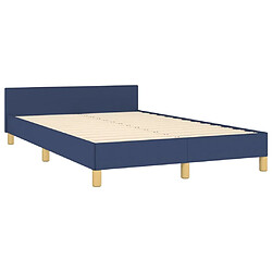 Maison Chic Lit adulte - Cadre Structure de lit avec tête de lit Contemporain Bleu 120x200 cm Tissu -MN61532 pas cher