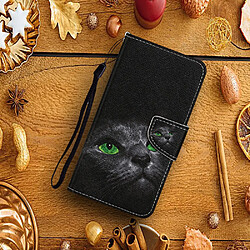 Etui en PU Impression de motifs avec support yeux de chat pour votre Samsung Galaxy A32 4G (EU Version)