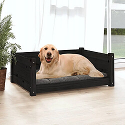 vidaXL Lit pour chien Noir 75,5x55,5x28 cm Bois de pin solide