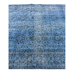 Avis Vidal Tapis de laine 257x152 Bleu Ultra Vintage