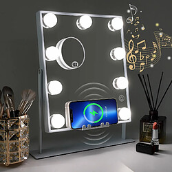 FENCHILIN DC117-51 Bluetooth Miroir de maquillage 25 x 30cm Blanc