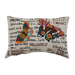 Thedecofactory BUTTERFLY - Coussin en lin papillons esprit vintage multi 30x45