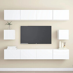 vidaXL Ensemble de meubles TV 6 pcs Blanc Bois d'ingénierie