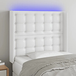 vidaXL Tête de lit à LED Blanc 83x16x118/128 cm Similicuir