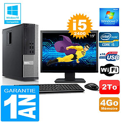 PC DELL 990 SFF Core I5-2400 Ram 4Go Disque 2 To Wifi W7 Ecran 19" - Occasion