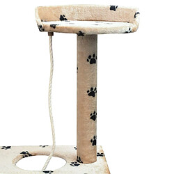 Acheter Helloshop26 Arbre à chat griffoir grattoir niche jouet animaux peluché et sisal 150 cm empreintes de pattes beige 3702102