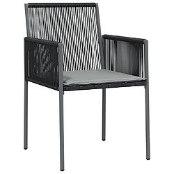 Avis Maison Chic Lot de 2 Chaises de jardin,Fauteuil d'extérieur et coussins noir 54x60,5x83,5 cm -MN29342