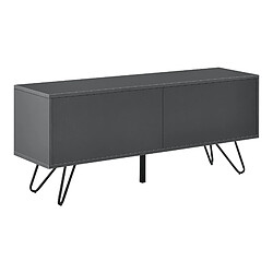 Helloshop26 Commode stylée meuble de rangement pratique à 2 portes 47 x 110 x 30 cm gris foncé noir 03_0006822